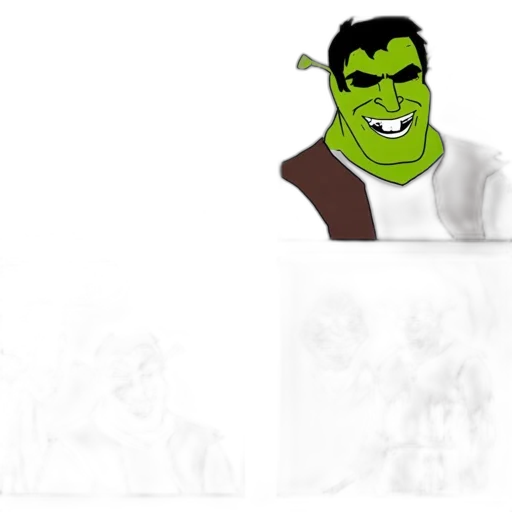 concept art, comic book art, 3d render, cartoon, outer space, green, dark, four-panel transparent PNG cut-out