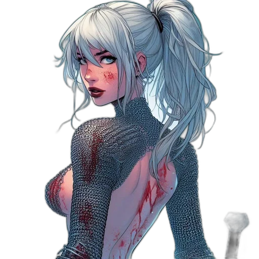 dress, fantasy art, concept art, comic book art, cyberpunk, red, dark, blue transparent PNG cut-out