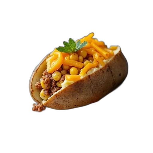 food, crown, hat, animal, photorealistic, 3d render, baked, potato transparent PNG cut-out