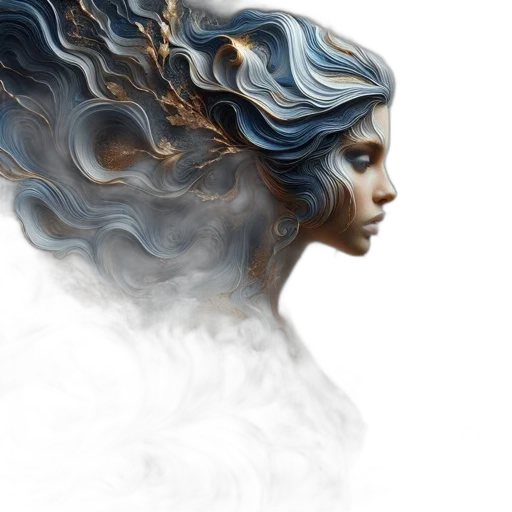hair, mask, face, crown, fantasy art, photorealistic, concept art, watercolor transparent PNG cut-out