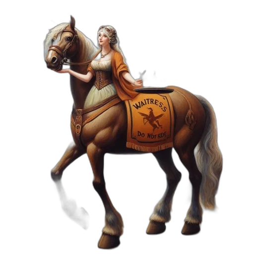 fantasy art, concept art, oil painting, photorealistic, woman, medieval, attire, rides transparent PNG cut-out