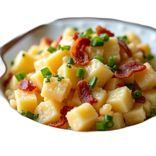 food, plate, southern, potato, salad, bacon, pimento, cheese transparent PNG cut-out