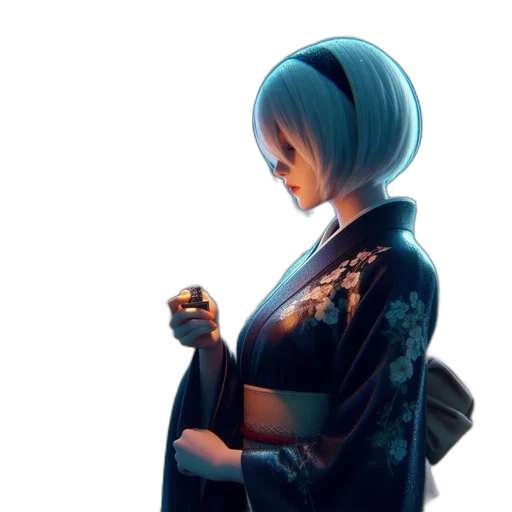 dress, jacket, staff, robot, cyberpunk, concept art, anime, vaporwave transparent PNG cut-out