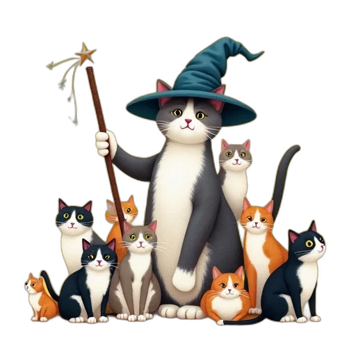 staff, hat, fantasy art, concept art, pixel art, calendar, featuring, whimsical transparent PNG cut-out