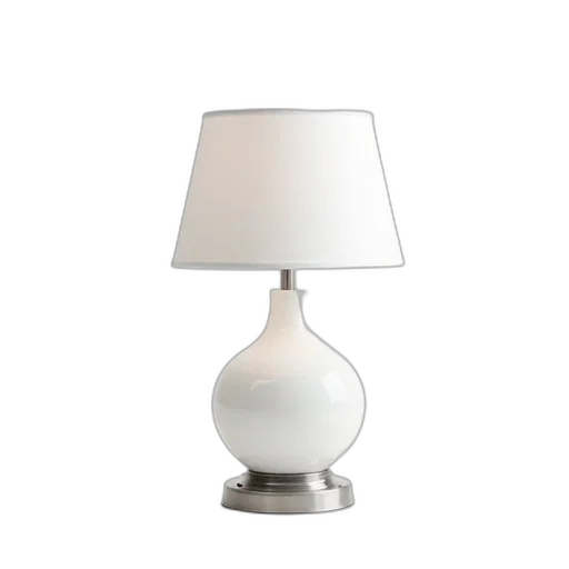 furniture, 3d render, photorealistic, white, porcelain, lamp, simple, design transparent PNG cut-out