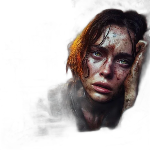 face, weapon, photorealistic, concept art, fantasy art, oil painting, fire, rain transparent PNG cut-out