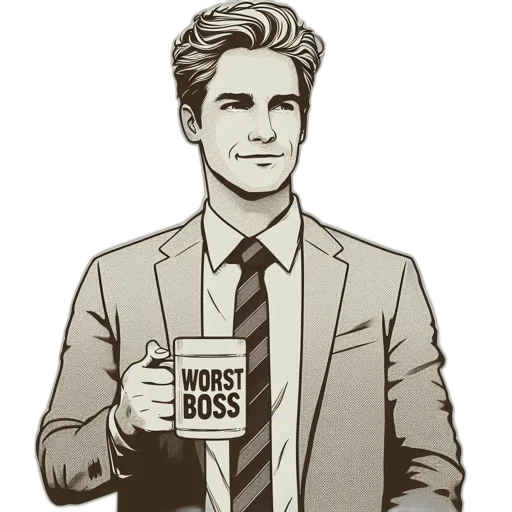 staff, face, comic book art, cartoon, pixel art, image, portrays, suited transparent PNG cut-out