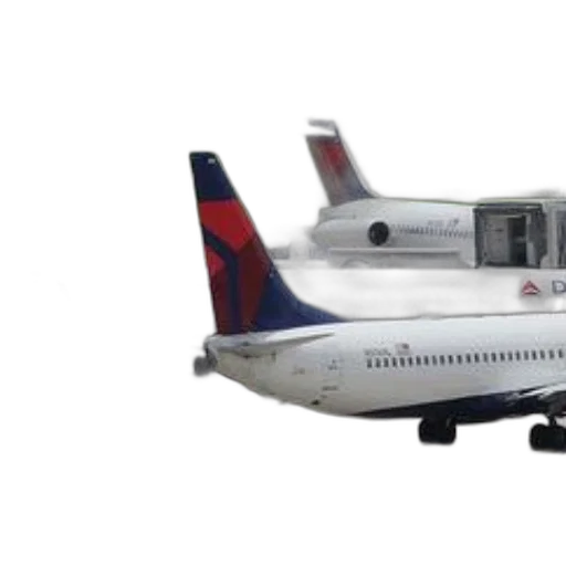 3d render, delta, airlines, planes, parked, tarmac, airport transparent PNG cut-out