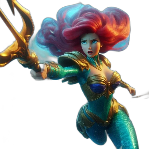 staff, sword, weapon, fantasy art, concept art, 3d render, comic book art, underwater transparent PNG cut-out