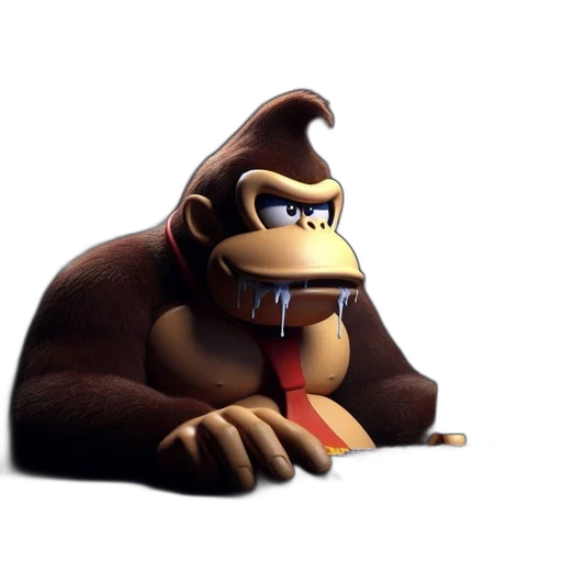 animal, creature, staff, 3d render, concept art, photorealistic, donkey, kong transparent PNG cut-out