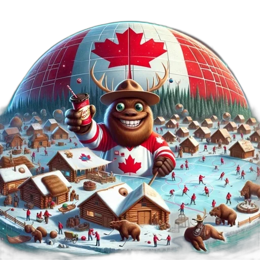 winter, wonderland, large, anthropomorphic, bear, donning, hat, enjoys transparent PNG cut-out