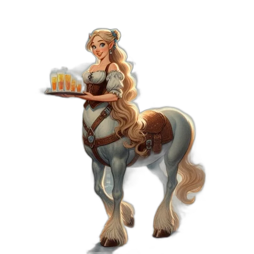 fantasy art, concept art, pixel art, 3d render, pastel, earth tones, centaur, stands transparent PNG cut-out