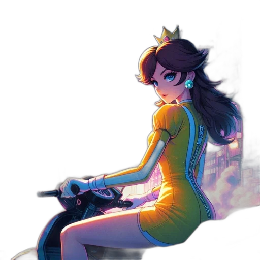 crown, dress, robot, staff, concept art, fantasy art, pixel art, anime transparent PNG cut-out