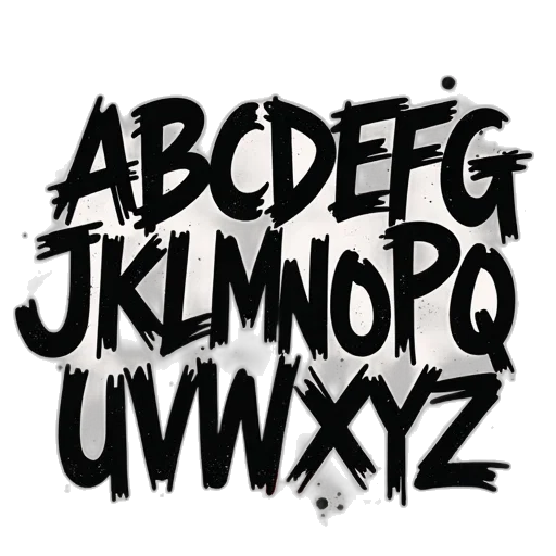 monochrome, alphabet, made, graffiti transparent PNG cut-out