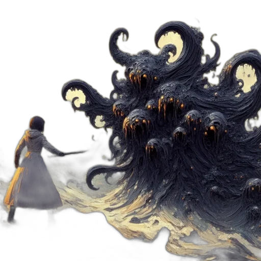 hair, creature, dress, dragon, concept art, fantasy art, 3d render, comic book art transparent PNG cut-out