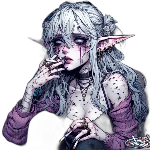 face, creature, fantasy art, watercolor, concept art, pixel art, pastel, dark transparent PNG cut-out