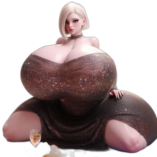 dress, bottle, food, robot, 3d render, concept art, fantasy art, photorealistic transparent PNG cut-out