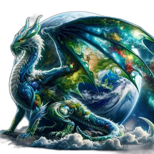 dragon, creature, animal, fantasy art, concept art, photorealistic, comic book art, outer space transparent PNG cut-out