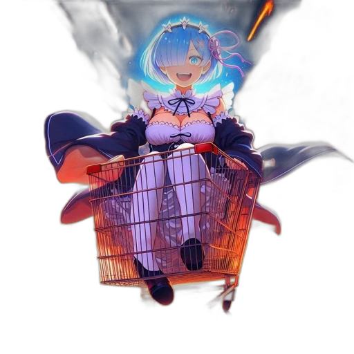 robot, dress, jacket, weapon, anime, concept art, fantasy art, vaporwave transparent PNG cut-out