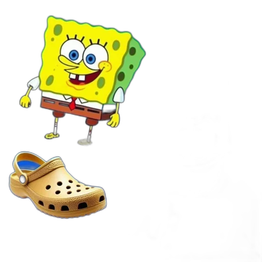 shoes, creature, animal, weapon, 3d render, underwater, meme, spongebob transparent PNG cut-out
