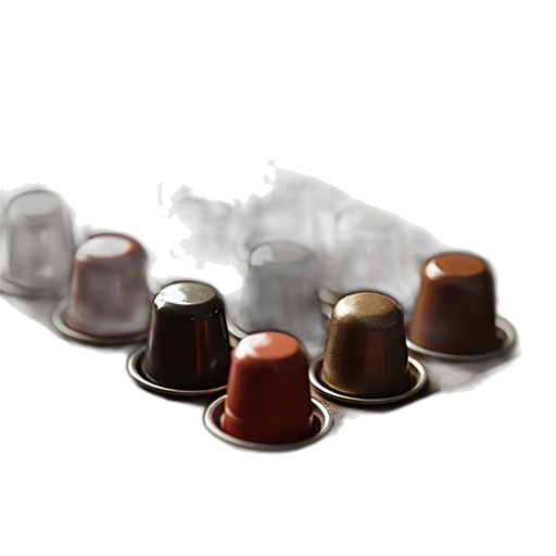 jewelry, bottle, earth tones, tray, full, coffee, capsules transparent PNG cut-out