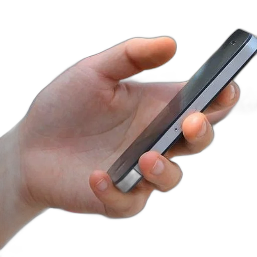 weapon, staff, close-up, hand, holding, smartphone, blurred, background transparent PNG cut-out