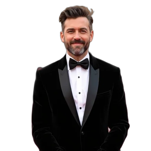 jacket, hair, staff, face, man, black, suit, bow transparent PNG cut-out
