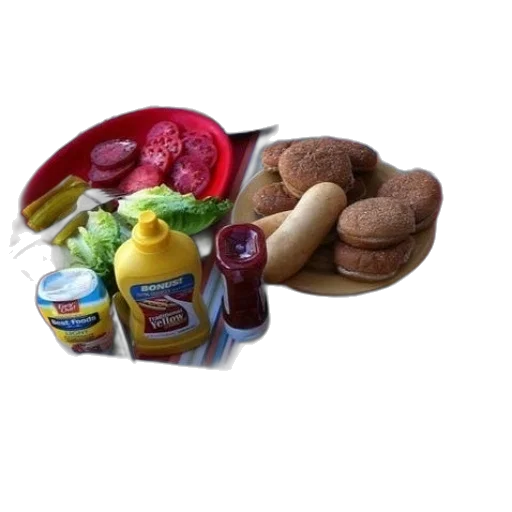 food, table, set, various, dishes, including, potato, salad transparent PNG cut-out