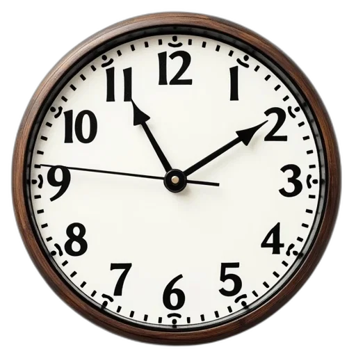 3d render, photorealistic, telling, time, clock, worksheet transparent PNG cut-out