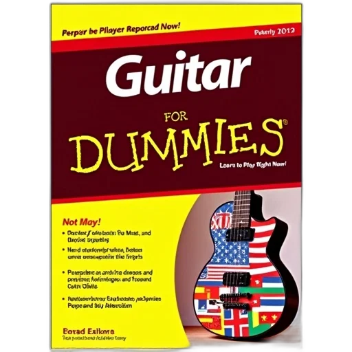 cover, book, guitar, dummies, red, yellow, color, scheme transparent PNG cut-out