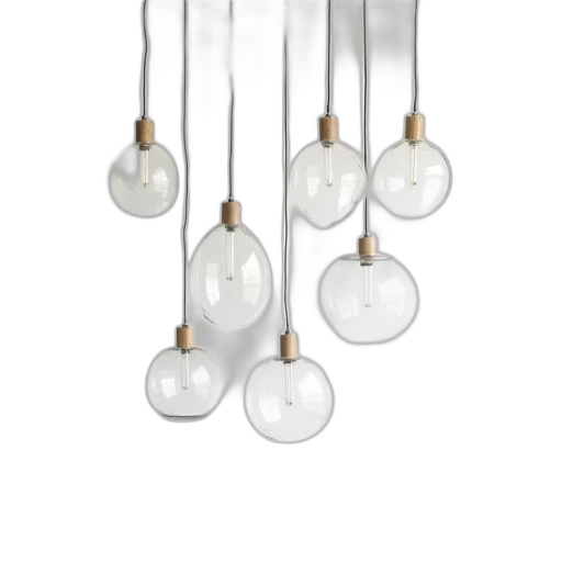jewelry, 3d render, collection, modern, minimalist, glass, pendant, lights transparent PNG cut-out