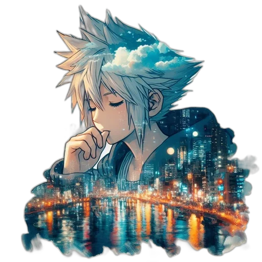 jacket, dragon, mask, face, anime, pixel art, concept art, fantasy art transparent PNG cut-out