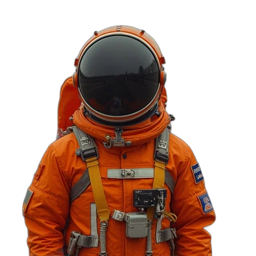 jacket, mask, staff, concept art, outer space, crew, orange, suit transparent PNG cut-out