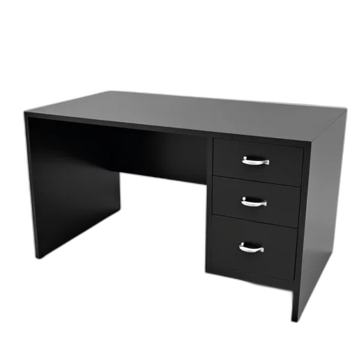 furniture, staff, 3d render, photorealistic, black, modern, desk, smooth transparent PNG cut-out