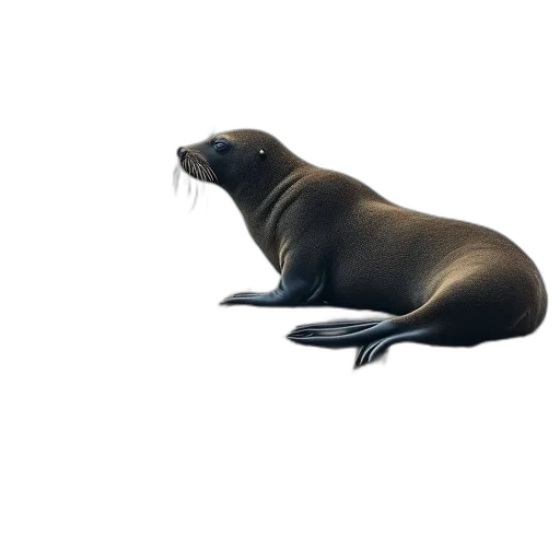 animal, creature, 3d render, concept art, photorealistic, underwater, large, seal transparent PNG cut-out