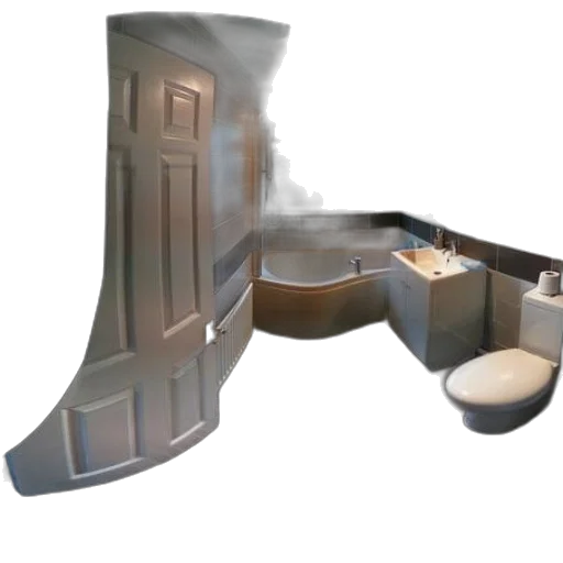 furniture, 3d render, concept art, photorealistic, fog, modern, bathroom, curved transparent PNG cut-out