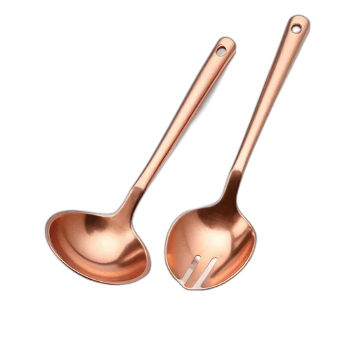 jewelry, weapon, 3d render, pair, copper-colored, shiny, polished, kitchen transparent PNG cut-out