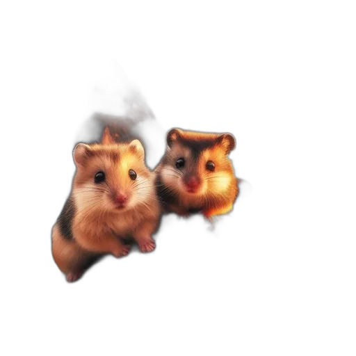 animal, food, 3d render, pixel art, concept art, photorealistic, fire, two transparent PNG cut-out