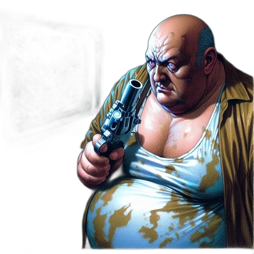 weapon, concept art, comic book art, photorealistic, cyberpunk, dimly, lit, room transparent PNG cut-out