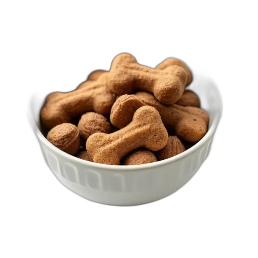food, animal, 3d render, photorealistic, bowl, filled, brown, dog transparent PNG cut-out
