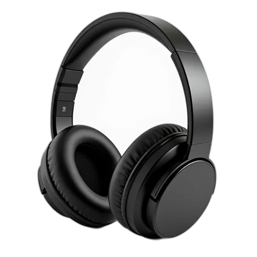 black, modern, noise-cancelling, headphone, sleek, design, single, earcup transparent PNG cut-out
