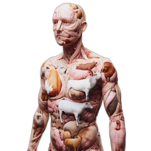robot, food, jacket, face, concept art, 3d render, photorealistic, anthropomorphic transparent PNG cut-out