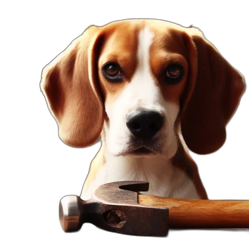 staff, weapon, animal, photorealistic, oil painting, watercolor, cartoon, beagle transparent PNG cut-out