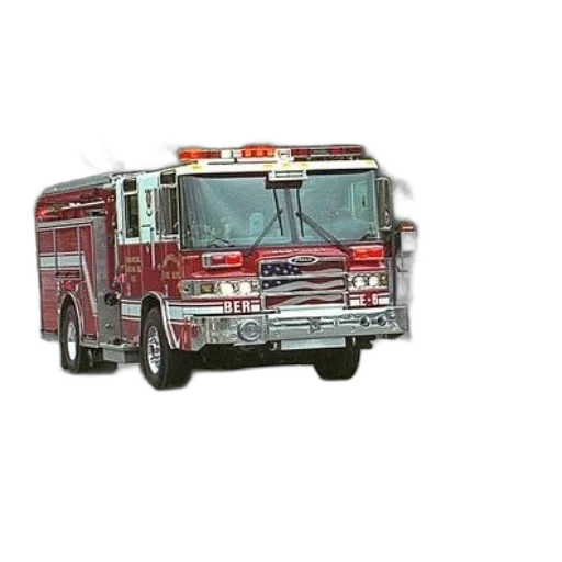 weapon, concept art, 3d render, photorealistic, red, fire, truck, american transparent PNG cut-out