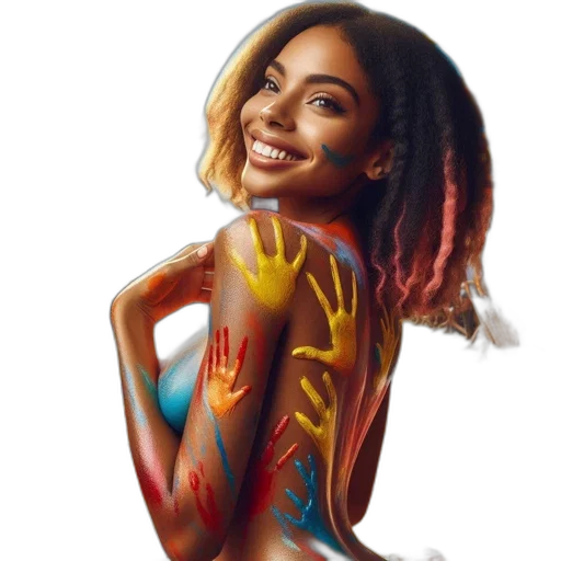 dress, concept art, photorealistic, fantasy art, comic book art, colorful, young, woman transparent PNG cut-out