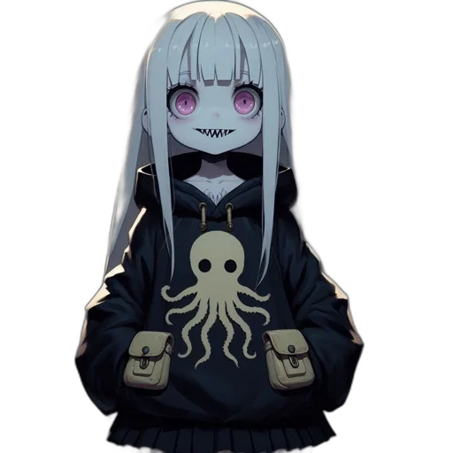 creature, jacket, animal, dress, pixel art, concept art, anime, 3d render transparent PNG cut-out