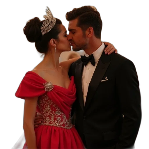 dress, crown, jewelry, photorealistic transparent PNG cut-out