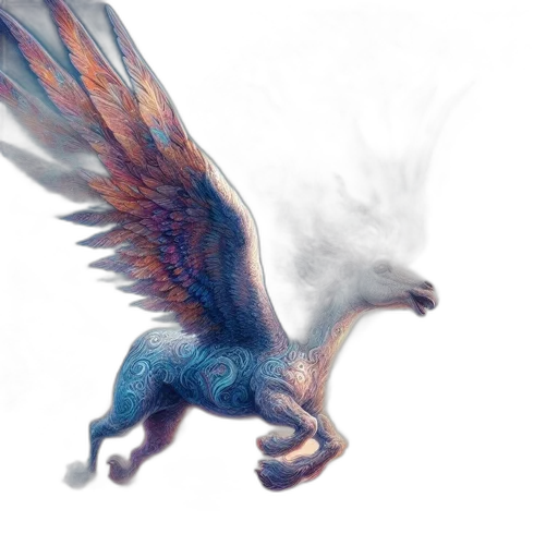 dragon, creature, animal, concept art, fantasy art, watercolor, 3d render, blue transparent PNG cut-out