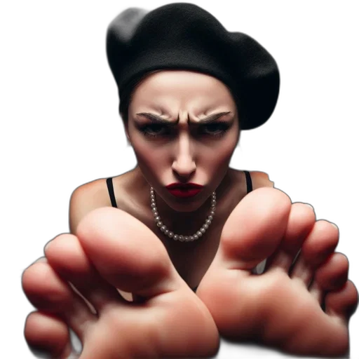 shoes, face, jewelry, photorealistic, 3d render, concept art, comic book art, stern-faced transparent PNG cut-out