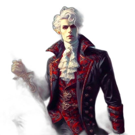 jacket, staff, face, concept art, fantasy art, comic book art, pixel art, red transparent PNG cut-out